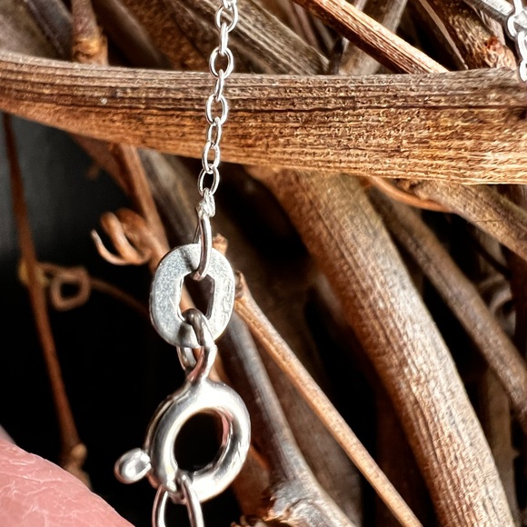 Sterling Raspberry Rhodolite Garnet Cross Pendant - Picture 4 of 5